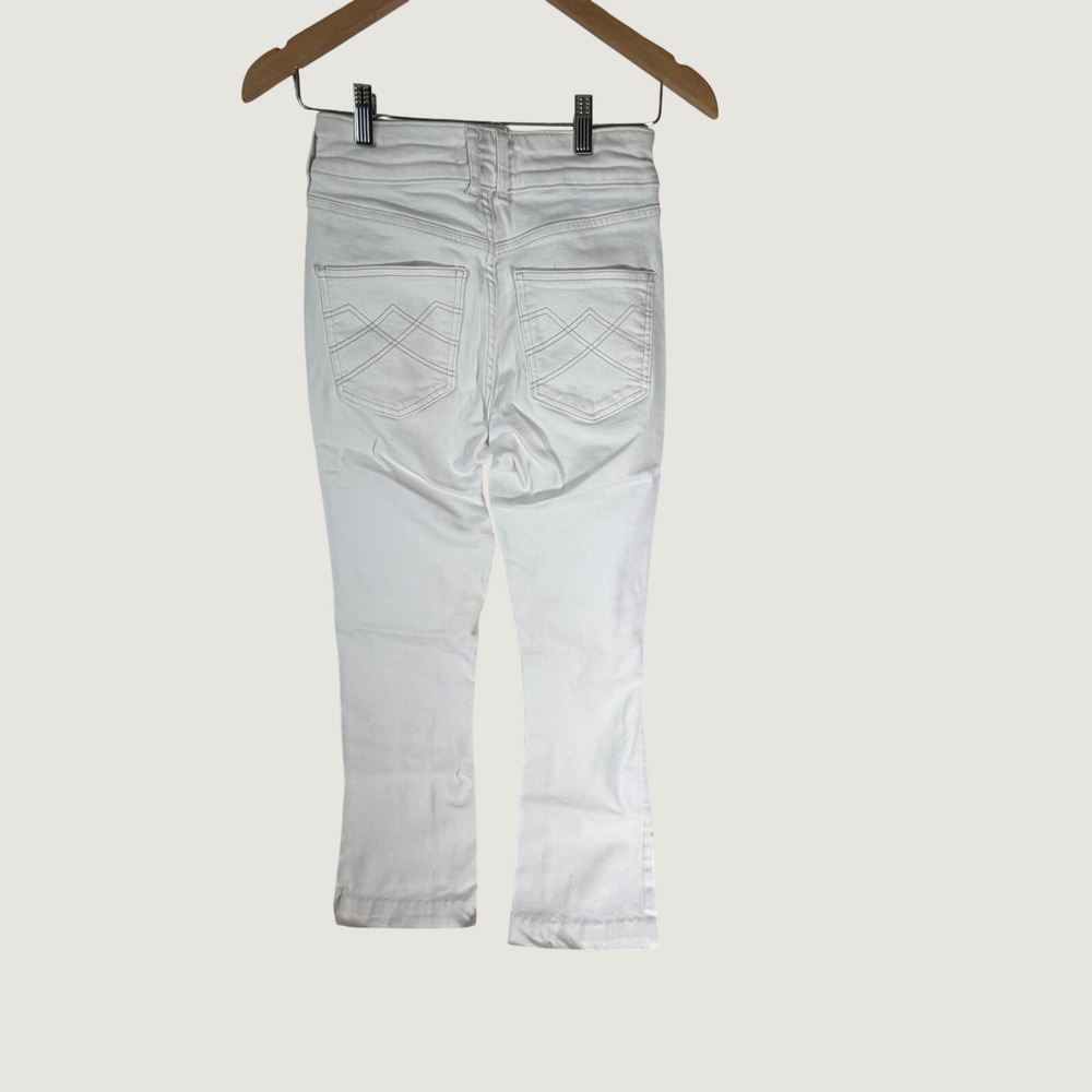 Free‎ People Shayla Pebble White High Rise Bootcut Jeans Double Button Size 26 - Picture 3 of 11